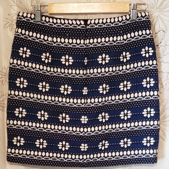 J. Crew Jacquard Embroidered Pockets Abstract Floral Mini Skirt NWT - Picture 6 of 8